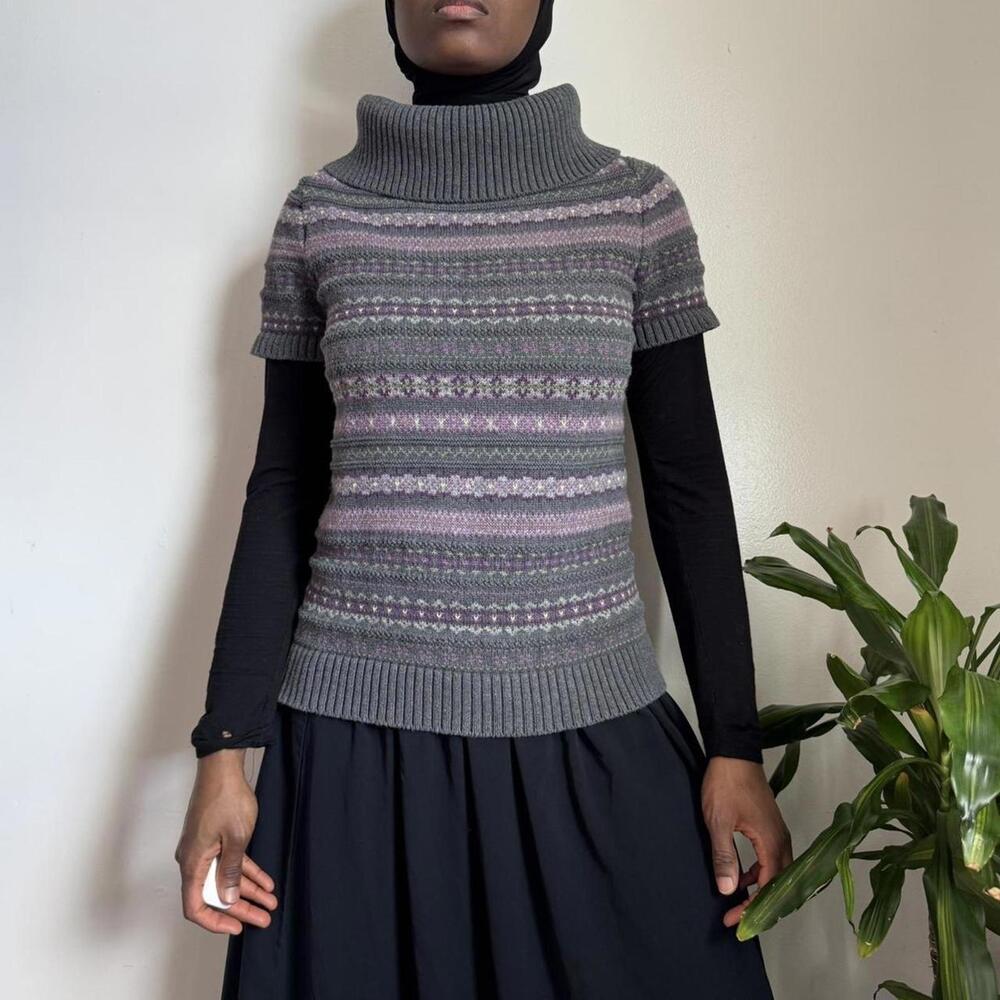 Vintage Chaps Fair Isle Cowl Neck‎ Knit Top - XL
